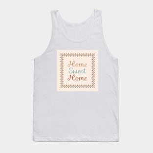 Home Sweet Home Script Check Frame Tank Top